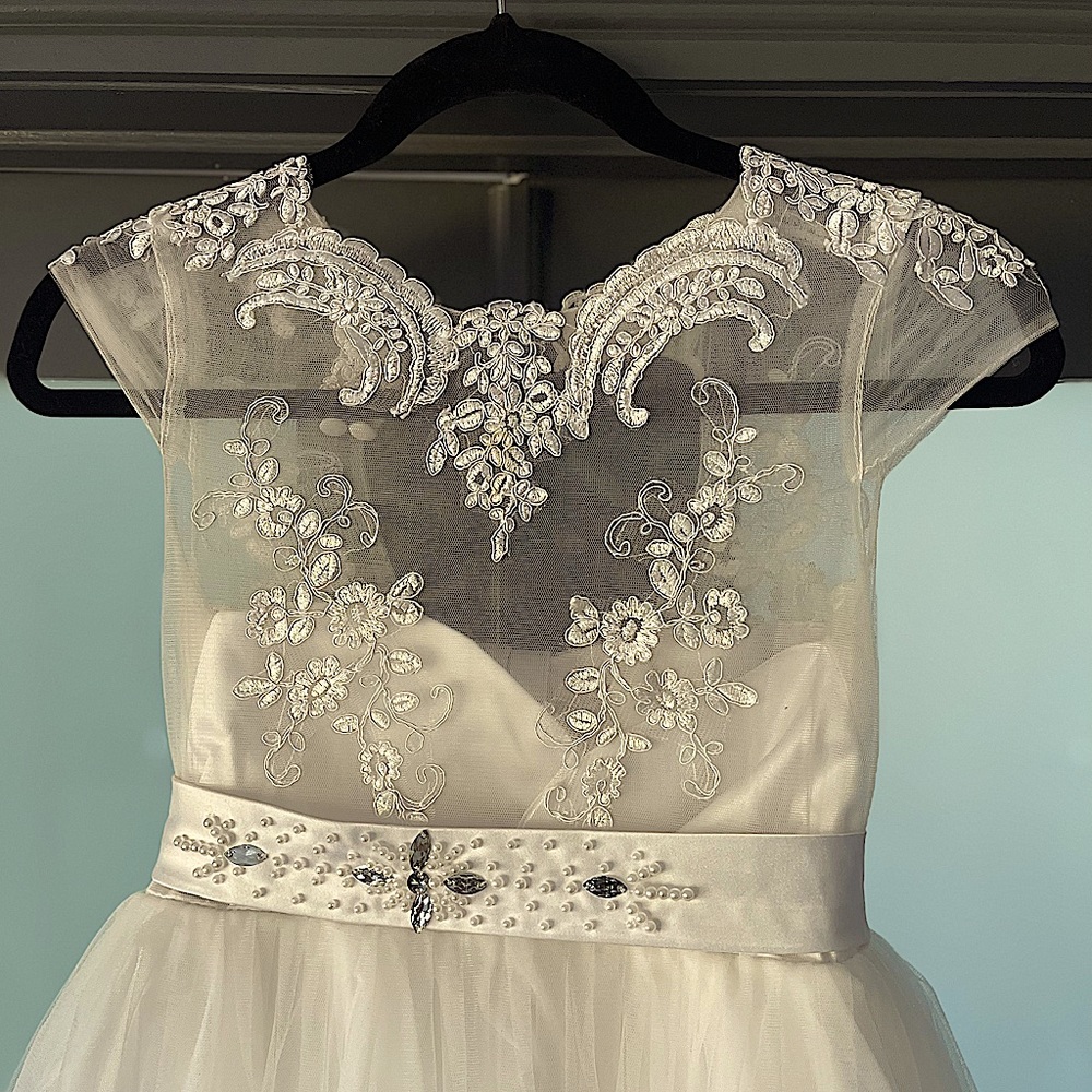 1st communion or flower girl white dress